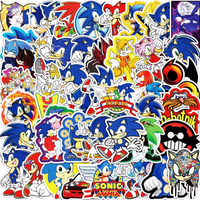 50pcs Sonic The Hedgehog Suitcase Water Cup Stationery Mobile Phone Car Scooter Laptop Refrigerator Decoration Sticker