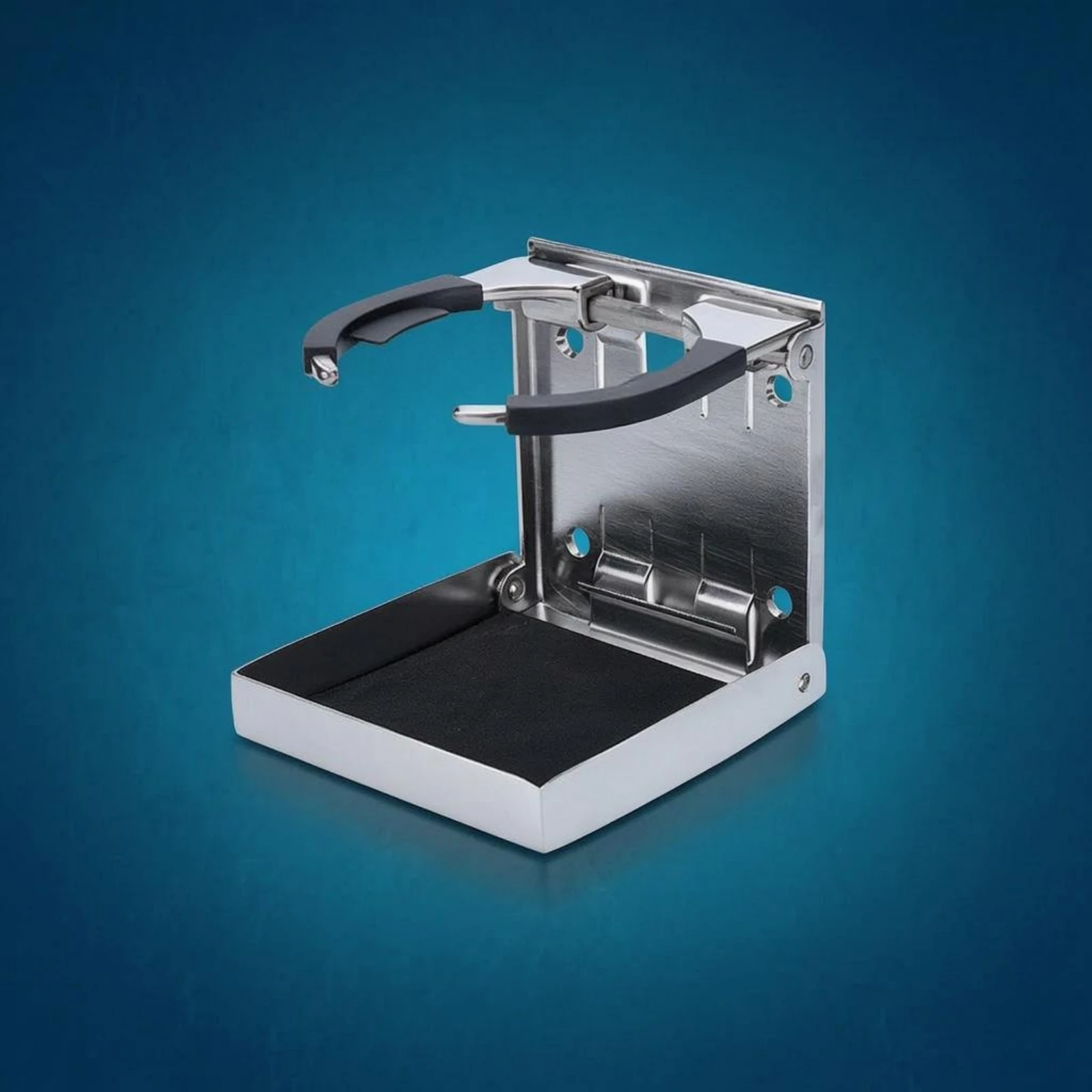 Folding Cup Holder Foldable Stainless Steel Cup Holder Boat Accessory Polished Metal Corrosion-Resistant for Marine Use, Yacht