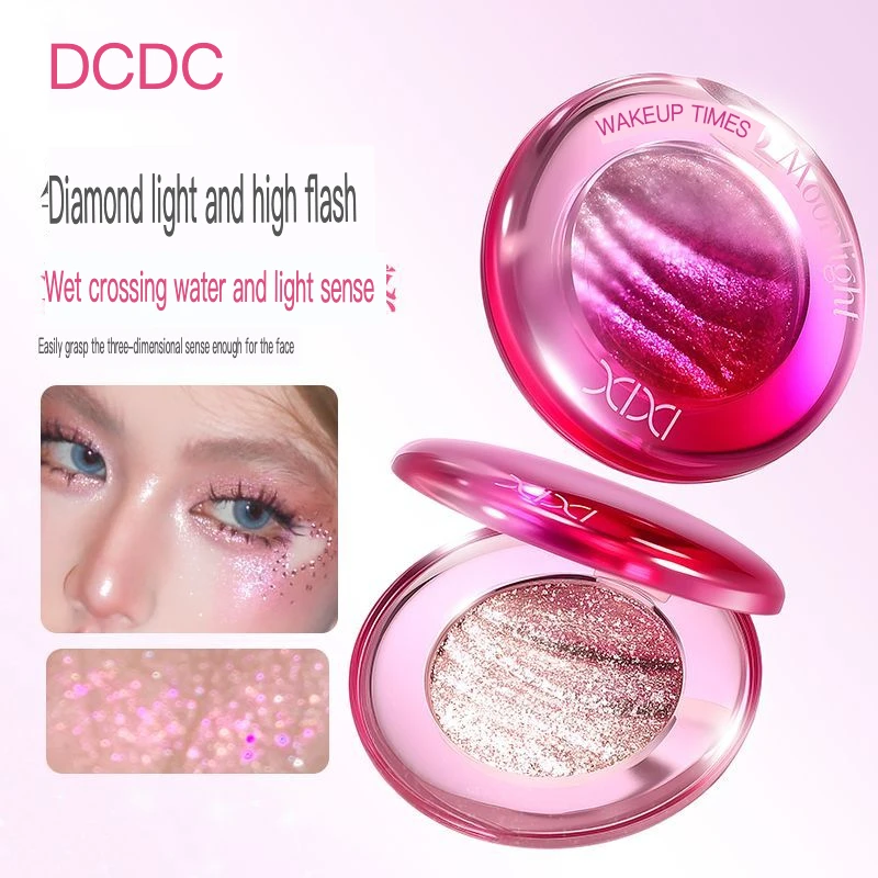 XIXI Water-glow Flashing Eyeshadow Powder With Pearl Shimmer, Fine Sparkling Crystals, Clear And Natural Brightening, Mashed