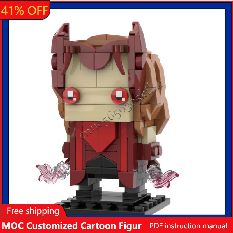 209 pièces MOC Personnages de film Scarlet Witch, Modèle de sorcière écarlate pour Halloween, Puzzle DIY, Figurines de dessin animé, Jouet cadeau d'anniversaire