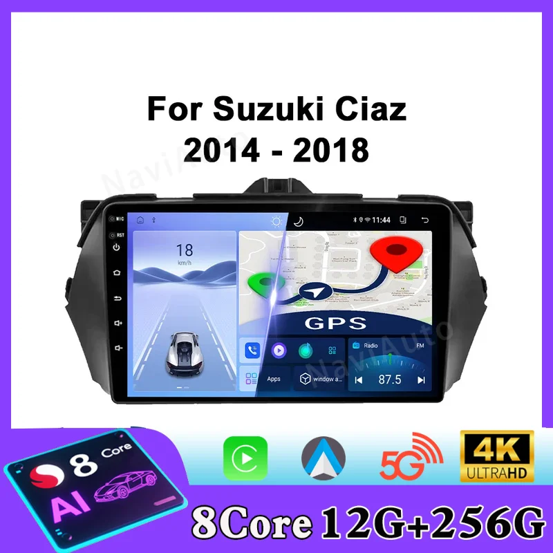 For Suzuki Alivio Ciaz 2014-2018 Car Radio Android Automotive Multimedia Video Player GPS Navigation Carplay Screen Auto Stereo