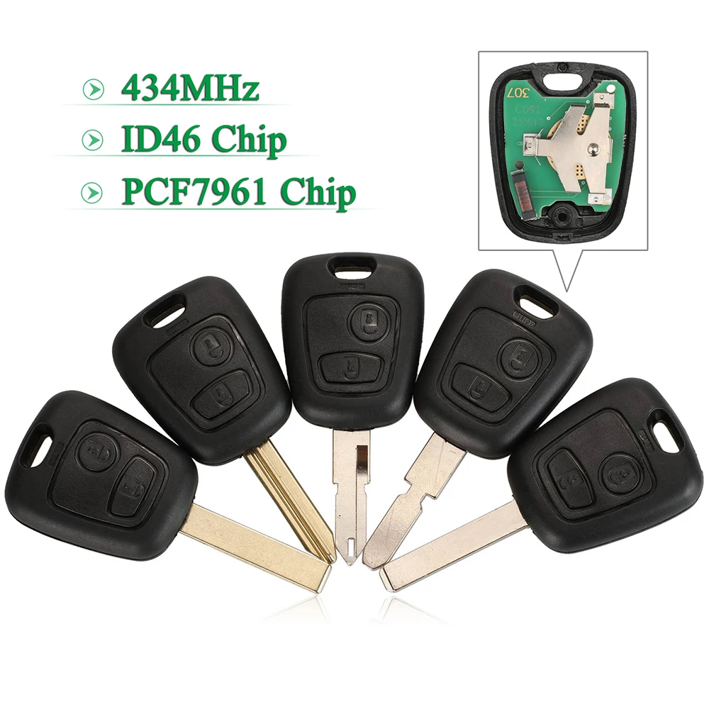

Jingyuqin 433 МГц ID46 чип 2 кнопки для Citroen Saxo Picasso Xsara Berlingo автоматический дистанционный ключ VA2 SX9 NE72 NE78 замена лезвия