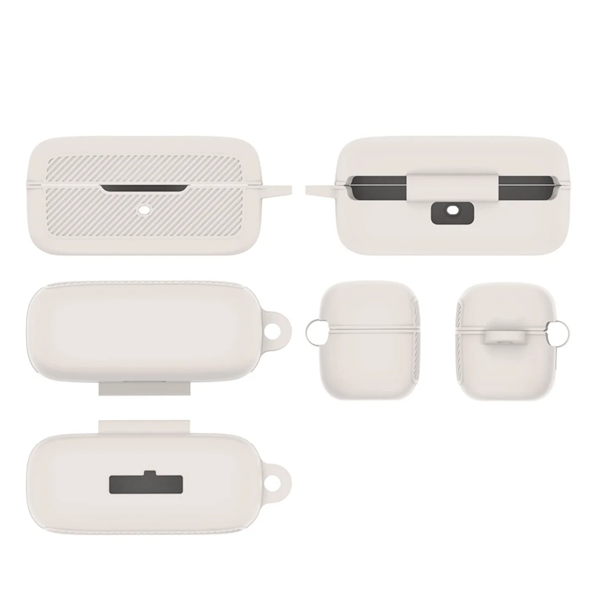 Silicone Case for Air Pro 3 Shockproof Silicone Wireless Blue Tooth Headphone Protective Cover with Hook White