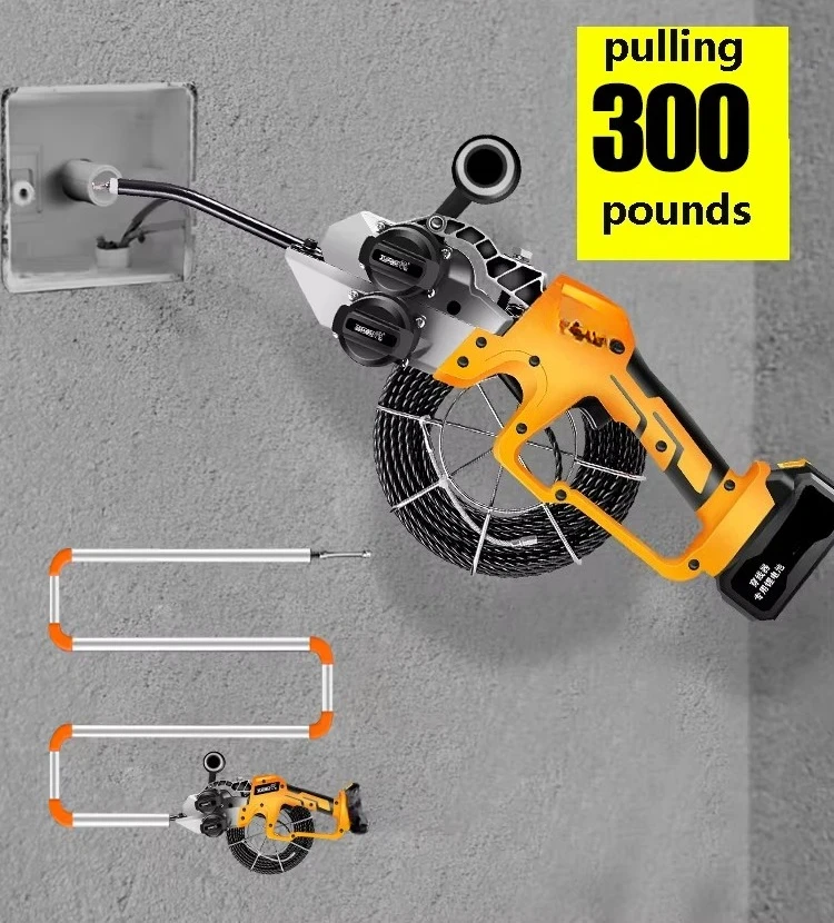 Cable Pulling Machine Guiding Line Threading Electrician Tool Automatic Wire Puller Through Wall Rechargeable Stringing Electric