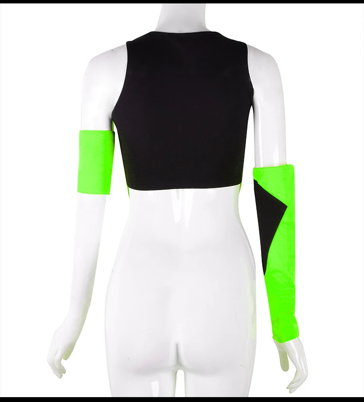 2023 New Fluorescent Green Tops Black Shorts Kpop Outfits For Girls Group Jazz Dance Costumes Pole Dance Rave Clothes