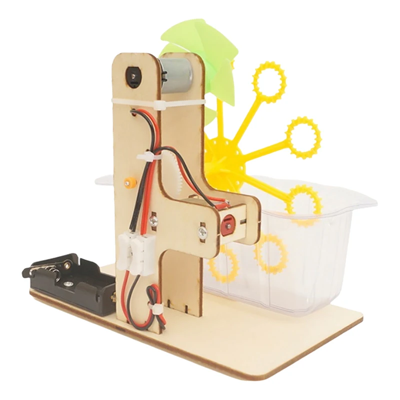 1 Juego de modelos de ensamblaje hechos a mano DIY para niños, máquina educativa de burbujas, juguete educativo, regalos para niños