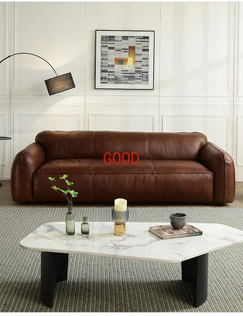 

Высококачественный кожаный диван на заказ, Рождественский Органайзер, винтажный напольный диван, 3-местная домашняя мебель