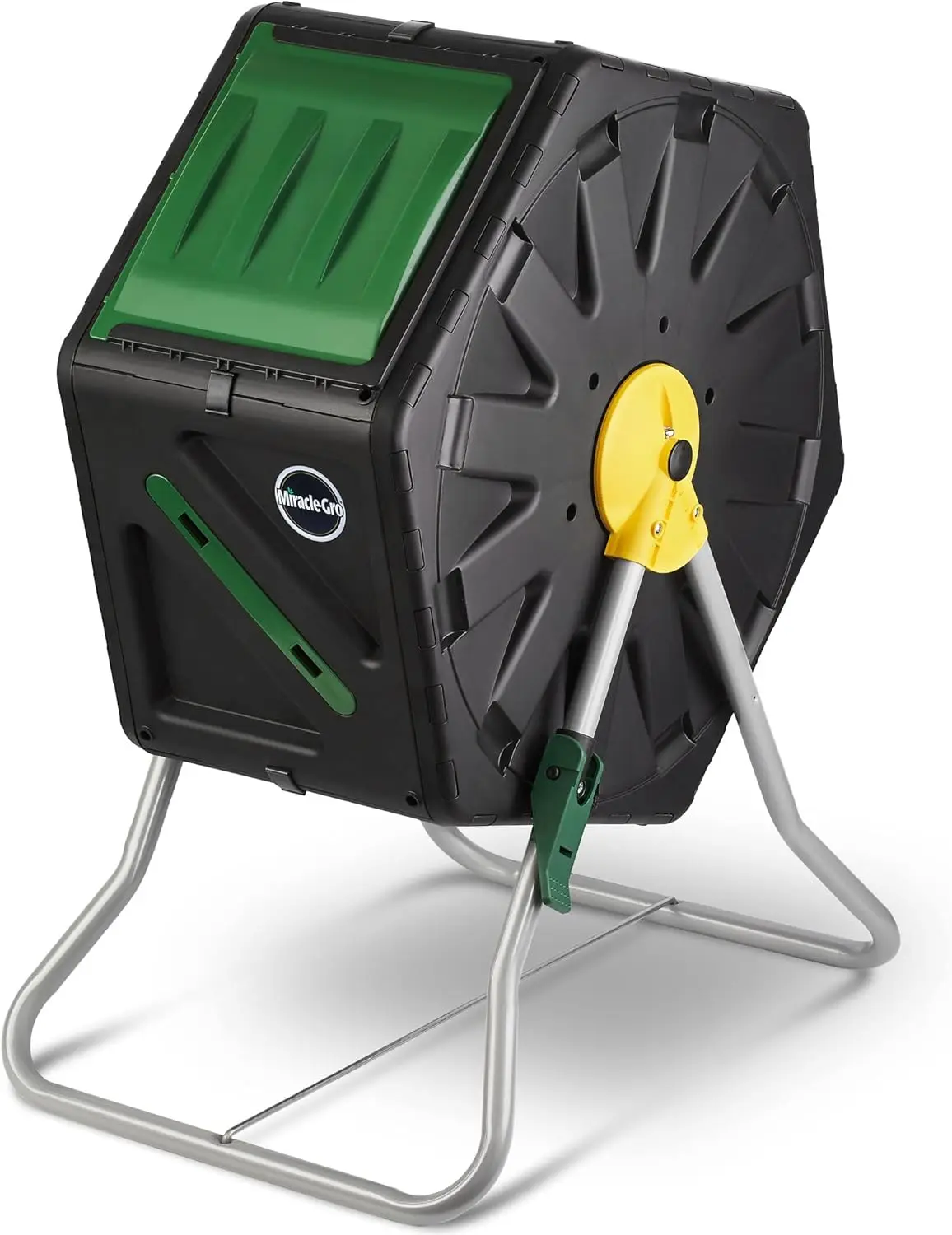 

Compost Tumbler Single Chamber 18.5 Gallon – Easy Turn Outdoor Composter for Fast Gardening – Heavy Duty Rolling Bin with