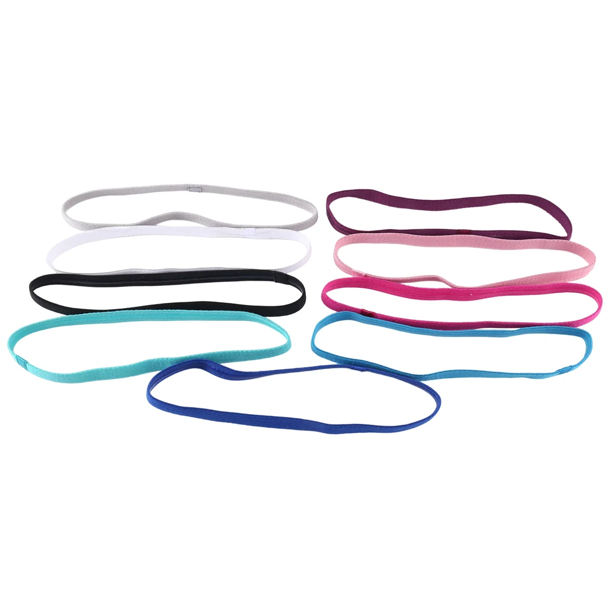 9 Pieces Thick Non-Slip Elastic Sport Headbands Hair Headbands,Exercise Hair and Sweatbands for Women and Men Multicolor