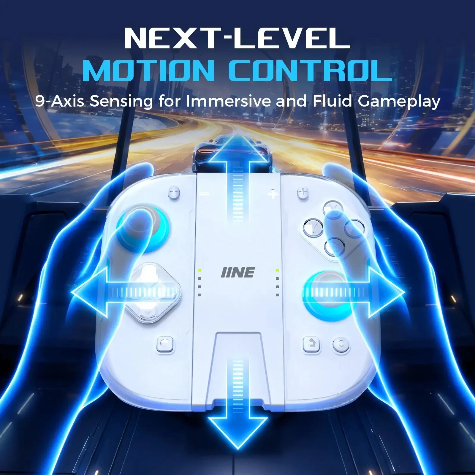 IINE Twin Lumina Wireless Joy-Con for Switch 2 Hall Effect Sticks Glacier White Split Controllers