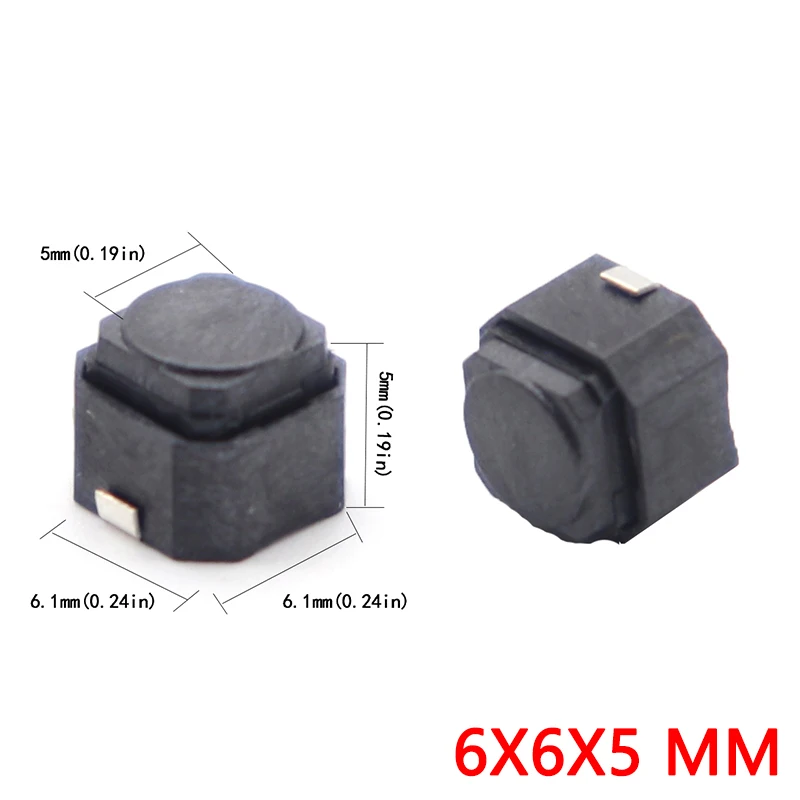 【50-10PCS】 Tact Switch 6*6*5MM Mute Switch Silicone Keypad Push Button Switch 6X6X5 MM 2Pins Silent Switches