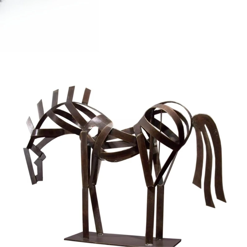 Table top iron horse sculpture art metal horse statue home decoration