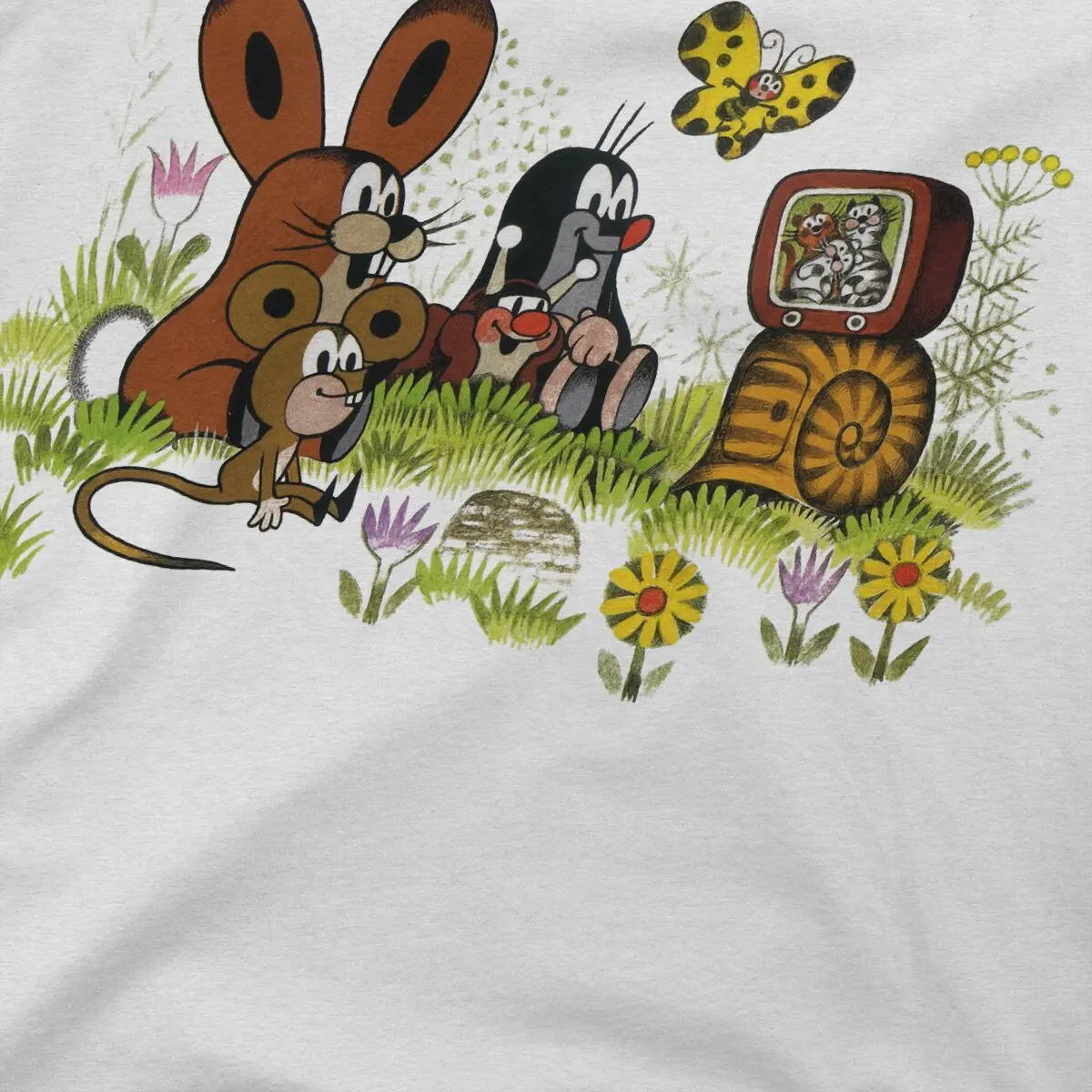 Watch TV Together Krtek The Mole T Shirt Grunge O-Neck TShirt Harajuku Clothes