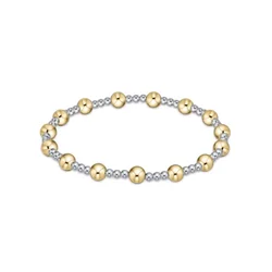 Vlen Luxury 18K Gold Plated & Silver Bracelet Jewelry Mix Metal 3mm & 6mm Beads Stackable Bracelet for Women Pulseras Mujer