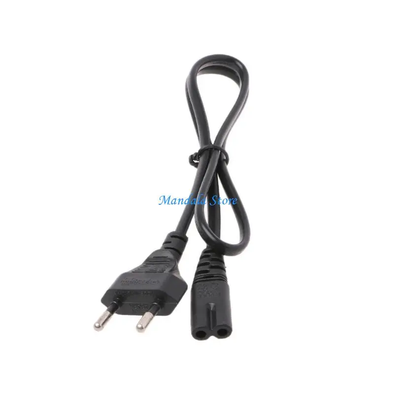 U2JC 2-Prong Pin AC EU Power Supply Cable Wire Power Cord For Desktop Laptop