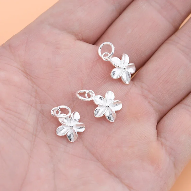 Handmade DIY jewelry accessories 925 sterling silver bauhinia flower pendant making bracelet necklace for women