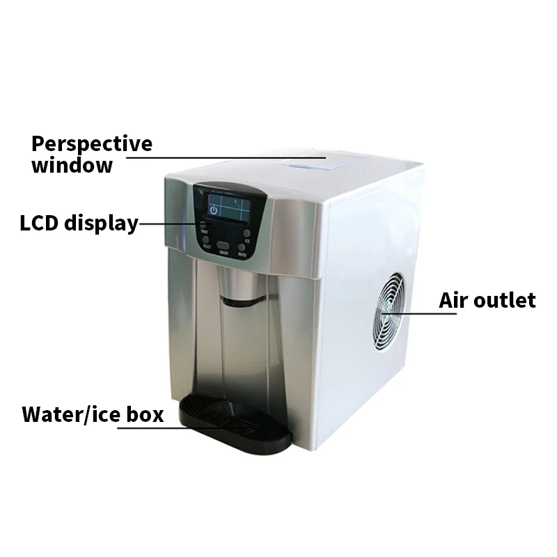 12kg/24h Small Ice Maker Machine Automatic Home Ice Drop Water Multifunctional Ice Cube Generator Ice Maker Appliance