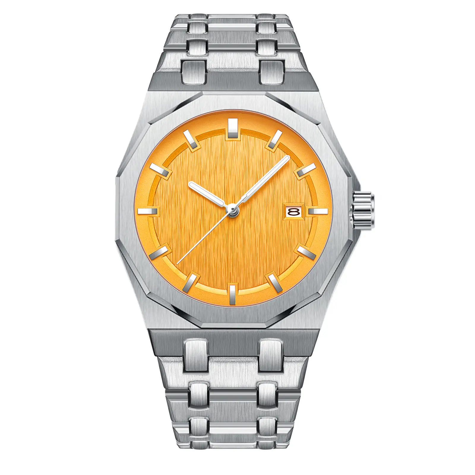 Montres à quartz de luxe pour hommes PINsmen, acier inoxydable, montres-bracelets élégantes pour hommes, date automatique, article populaire, marque