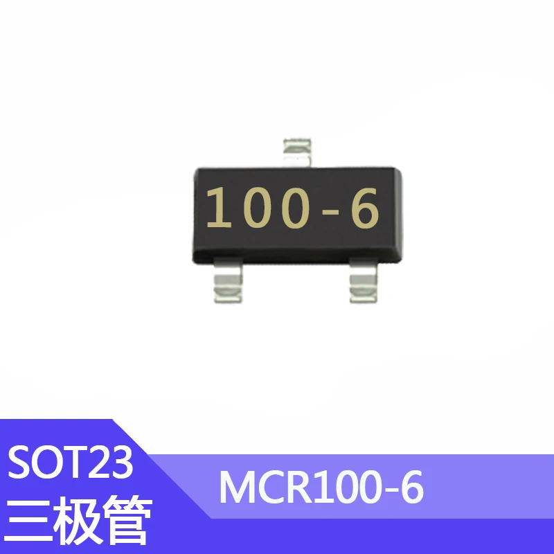 100pcs Mcr100-6 Smd Transistor Sot-23 Package Silkscreen 100-6 One-way Scr Chip