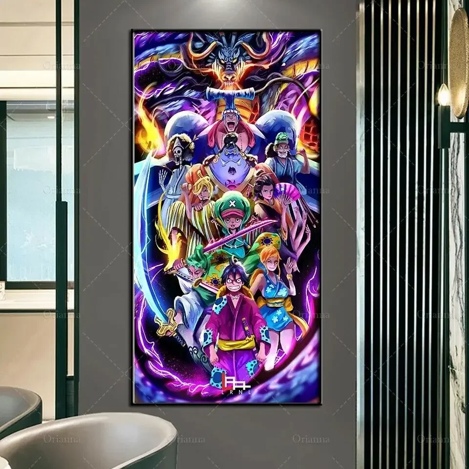 Canvas Painting Anime Poster One Piece Abstract Wall Art Unique Modular Print