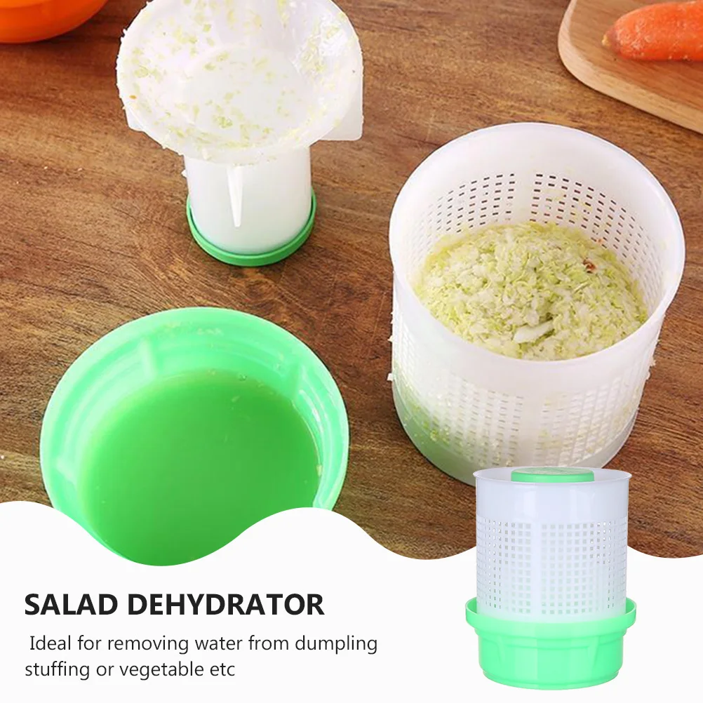 

1pc Vegetable Dehydrator Salad Spinner Stuffing Water Extractor Press Tool Kitchen Home Restaurant Green PP Plastic