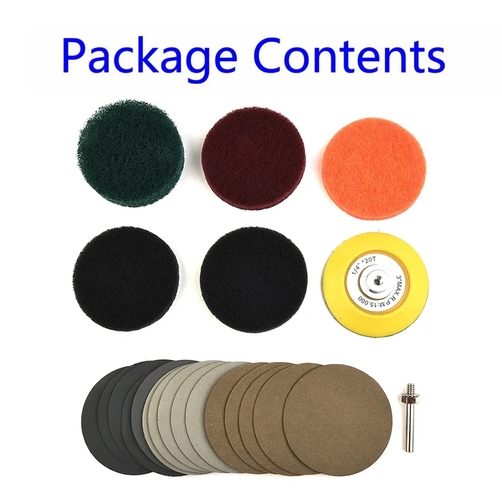 Quality Headlights Polishing Kit Repair Kit Set Tools For Car Scouring Pad Tail Lights 21pcs Fog Lights For Drill