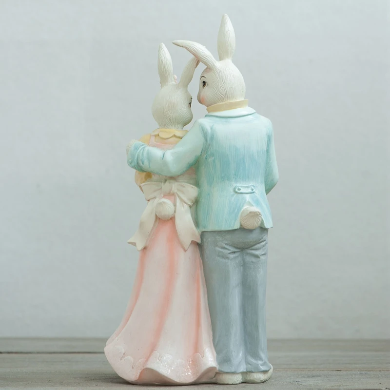 Creative Wedding Couple Rabbit Ornament Easter Bunny Garden Home Decor