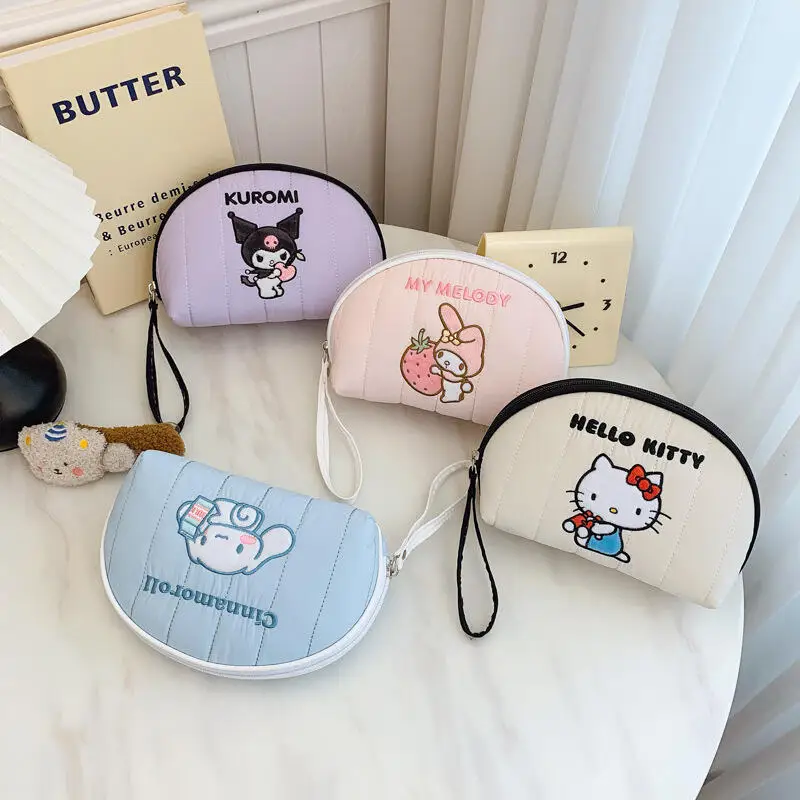 

Sanrio Cute Hello Kitty Fabric Handbag for Makeup Cartoon Washing Makeup Bag Store Cosmetics Portable Pencil Case Girls Gift