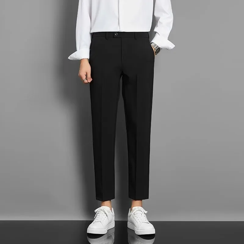 Traje Casual para Hombre, Dos Piezas, Corte Slim Fit, Estilo Formal Coreano, Traje de Novio, Ropa de Vestir Occidental para Novio