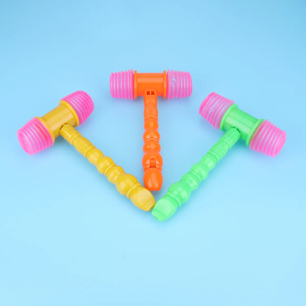 5Pcs Baby Squeaky Hammer Clown Music Instrument Set Painted Handle Safe Grip for Early and Rhythm Training