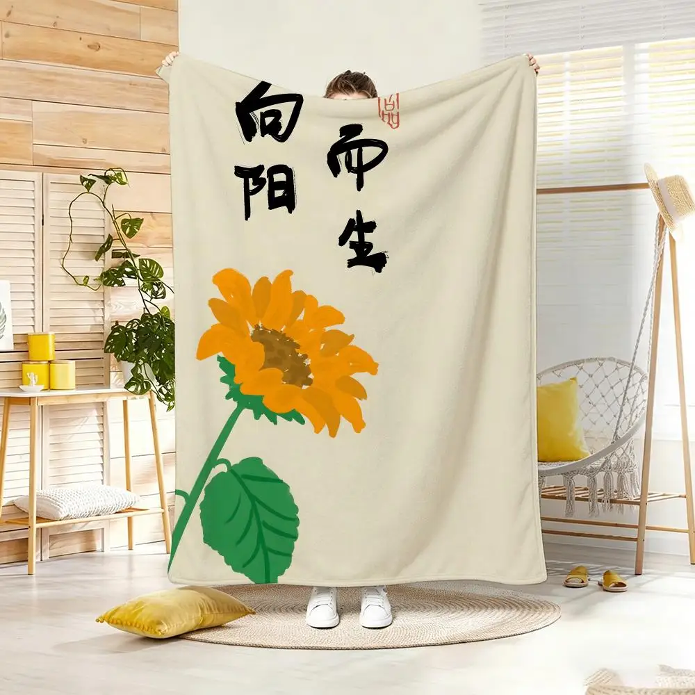 Surrounding area sunflower Throw Soft Warm Throw Blanket for Bedroom Living Room Bed Travel Camping Picnic Gift