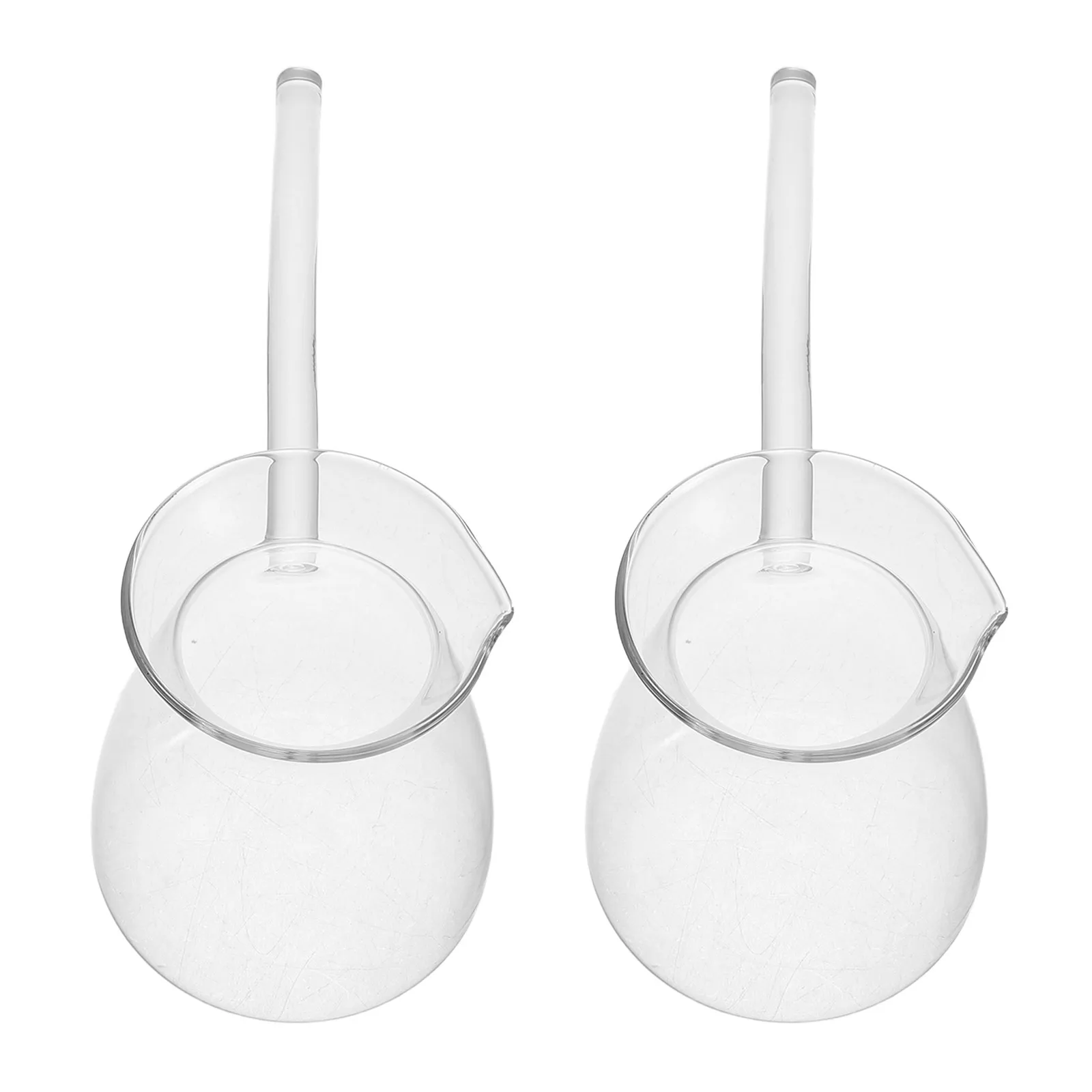 2Pcs Turkish Coffee Pots Thickened Borosilicate Glass Transparent Tea Kettle Side Handle Milk Warmer Stovetop Pot