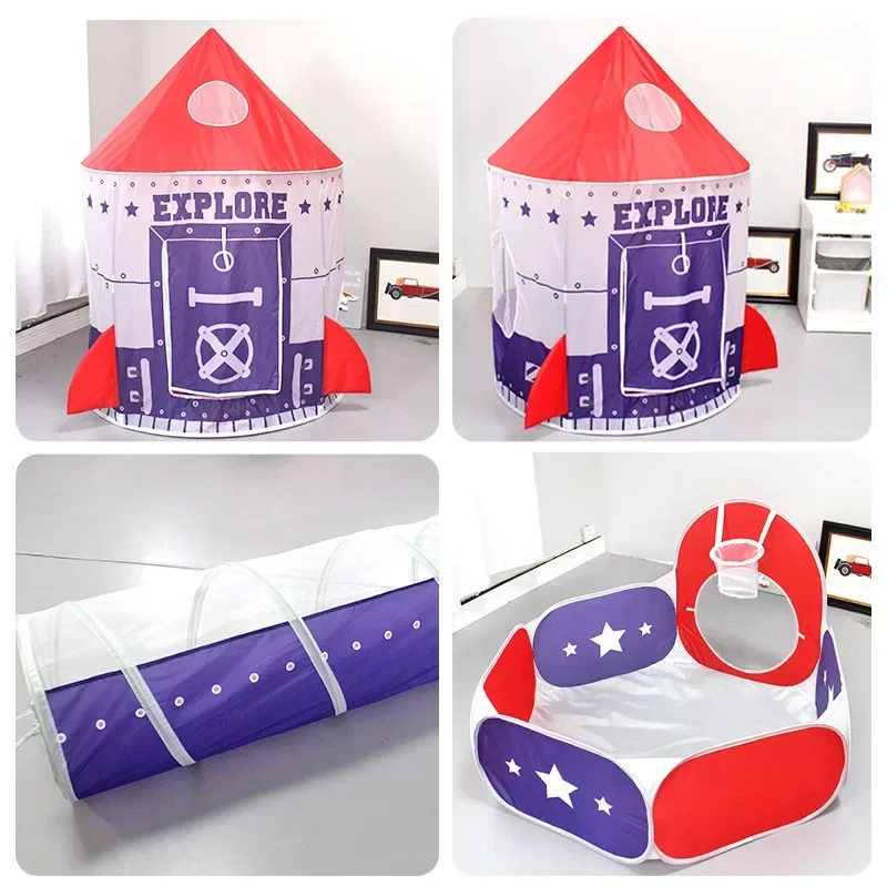 Portable 3 In1 Baby Tent Kid Crawling Tunnel Play Tent House Ball Pit Pool Tent for Children Toy Ball Pool Ocean Ball Holder Set