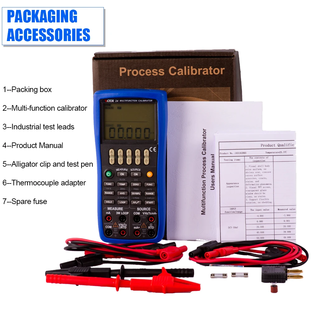 VICTOR 24 Multifunction Process Calibrator RTD Source Measure And Source Output Calibrtator Temperature Monitoring Calibrator