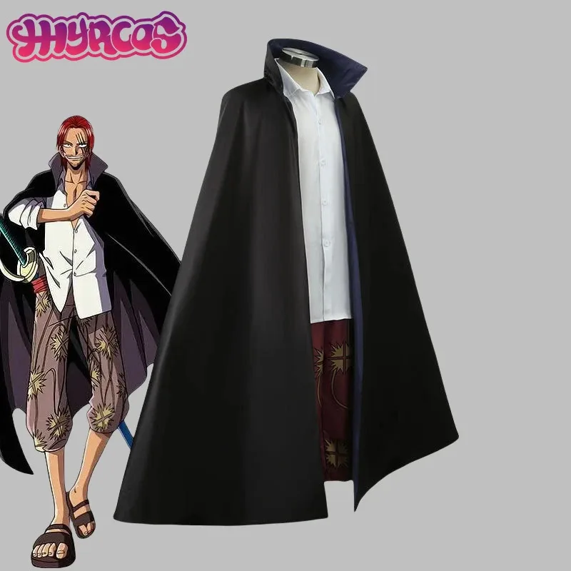 

a7d@Film Red Shanks Cosplay Costumes Anime Adults Men Cloak Hair Pirates Wig Free Gift Full Outfit Halloween Costumea7d@