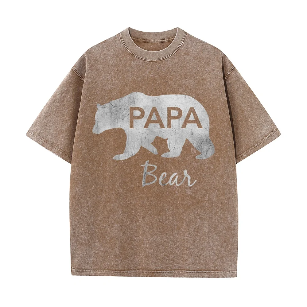 Papa Bear Great Gift for Dad Father Grandpa T-Shirt Men's Clothing Freeshippings Items Short Sleeve Women Casual Tee Funny