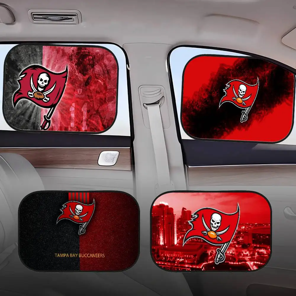 شعار T-Tampa Bay Buccaneerss نافذة جانبية ظلال نافذة السيارة الجانبية الشمسيات الزجاج الأمامي نافذة السيارات ظلة غطاء للطفل