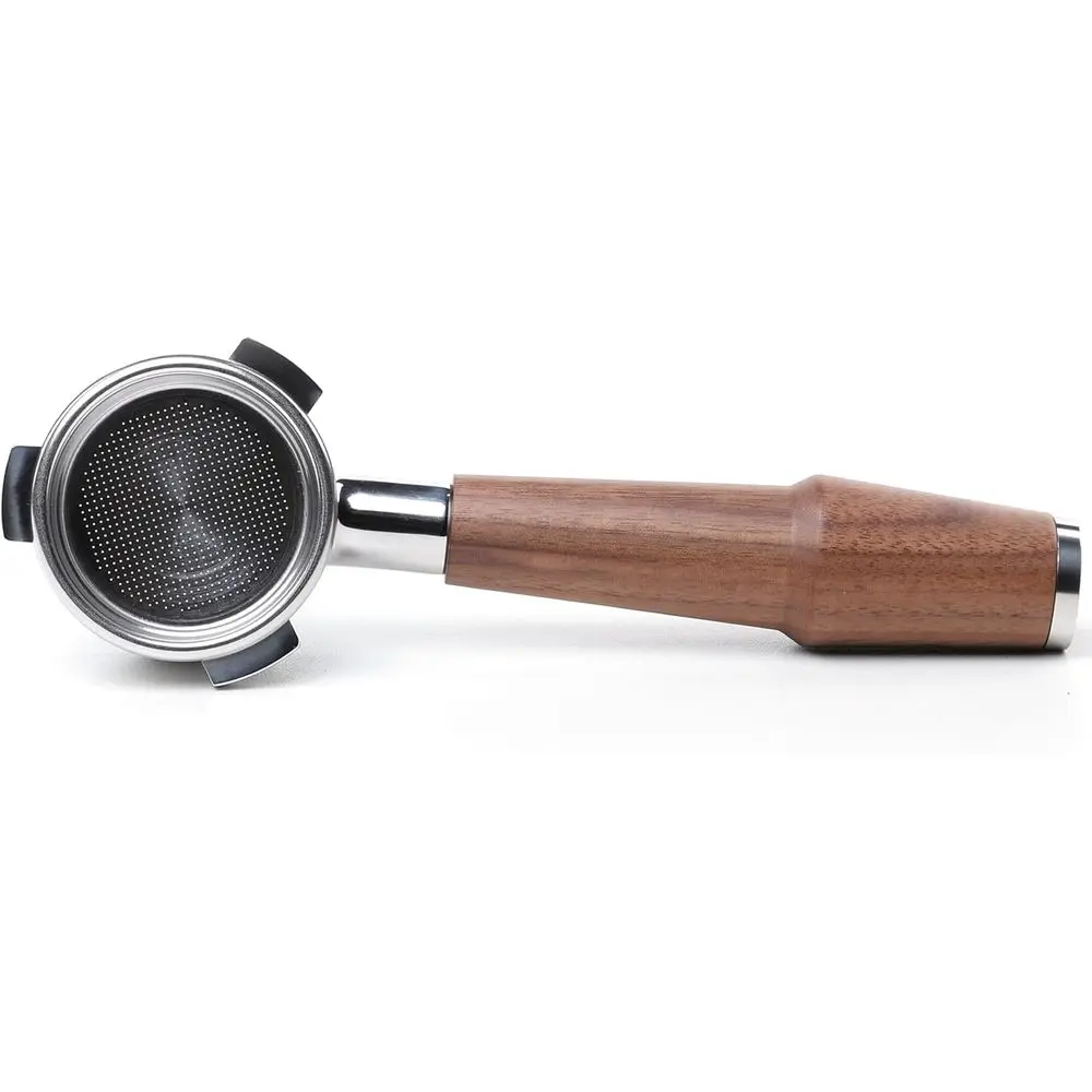 

54mm Bottomortailter V2 with Upgraded Walnut Handle - Compatible with Espresso Machines, Includes 18-21g Filter Basket