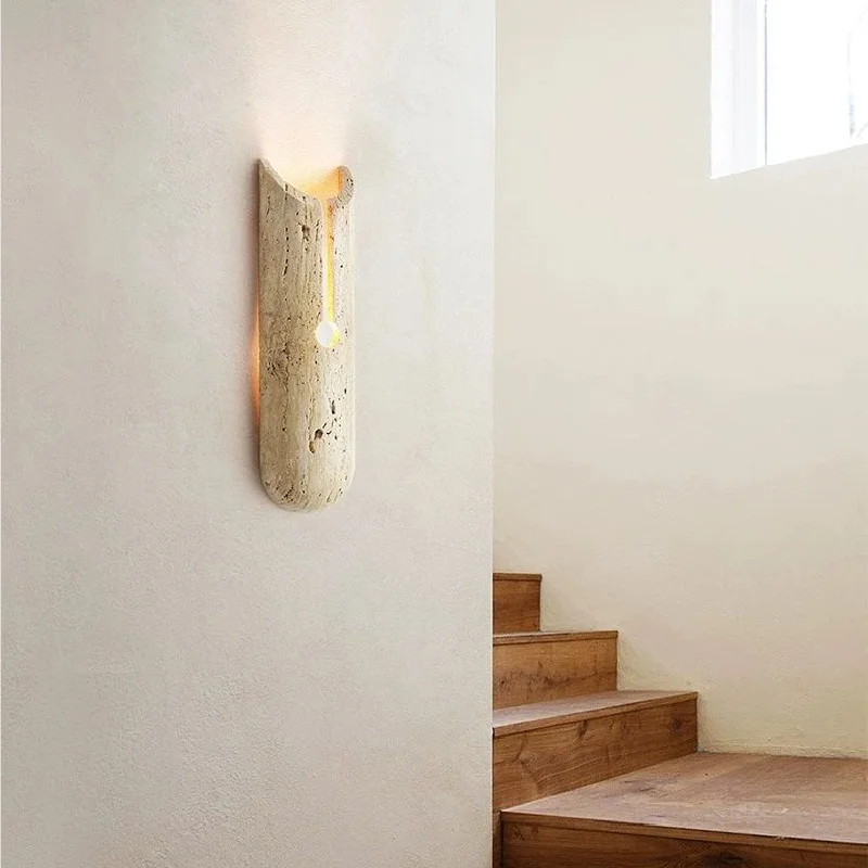 Creativity Wabi-sabi Simple Natural Stone Designe Wall Lamp Home Lighting Small Fresh Corridor Bedroom Bedside Decorative Lights