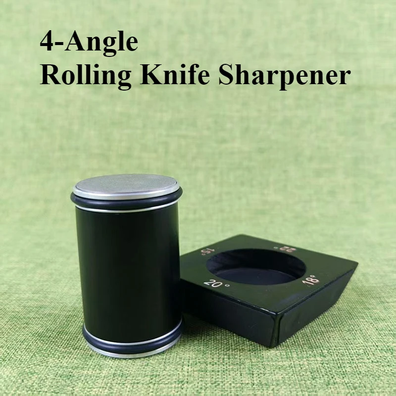 

4-Angle Rolling Knife Sharpener 15/18/20/22° Roller Sharpeners Magnet Wooden base Diamond Grinder Set Woodwork Sharpening System