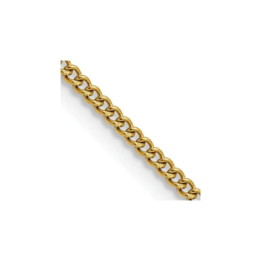

Chisel Stainless Steel Polished Yellow IPplated 2.25mm 20 inch Round Curb Chain