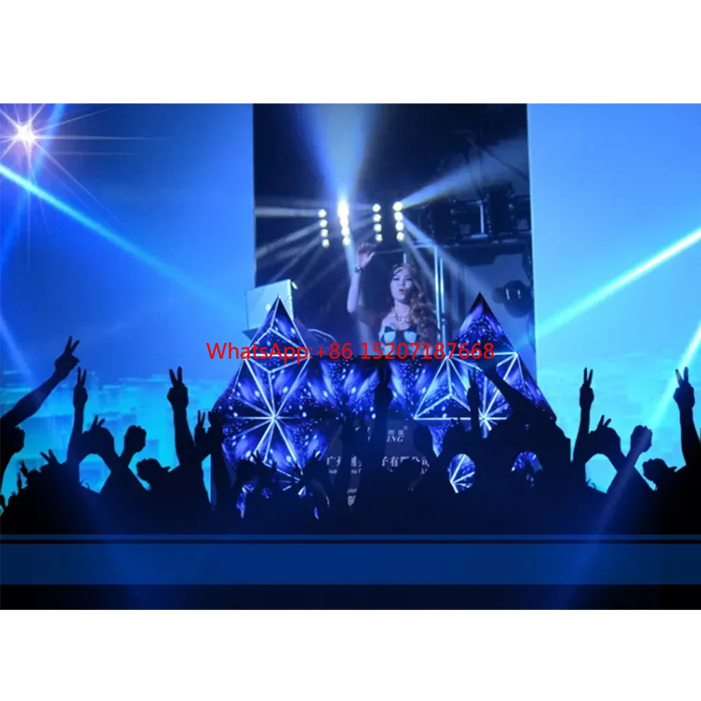 

Customized Horns-shape P3 P5 Led Screen Display Full Color Dj Booth Irregular Indoor Led Display Sign Advertising Video Screen