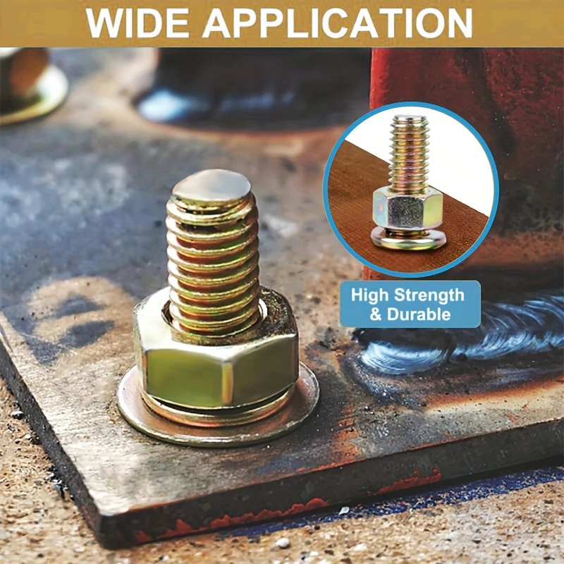 

Набор метрических болтов и гаек из 304 предметов, класс прочности 8.8, M6, M8, M10, усиленный комплект с шестигранными головками