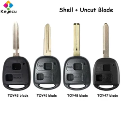 KEYECU Remote Head Car Key Shell Case With 2 Buttons TOY41 TOY43 TOY47 TOY48 Blade Fob for Toyota Camry RAV4 Corolla Prado Yaris