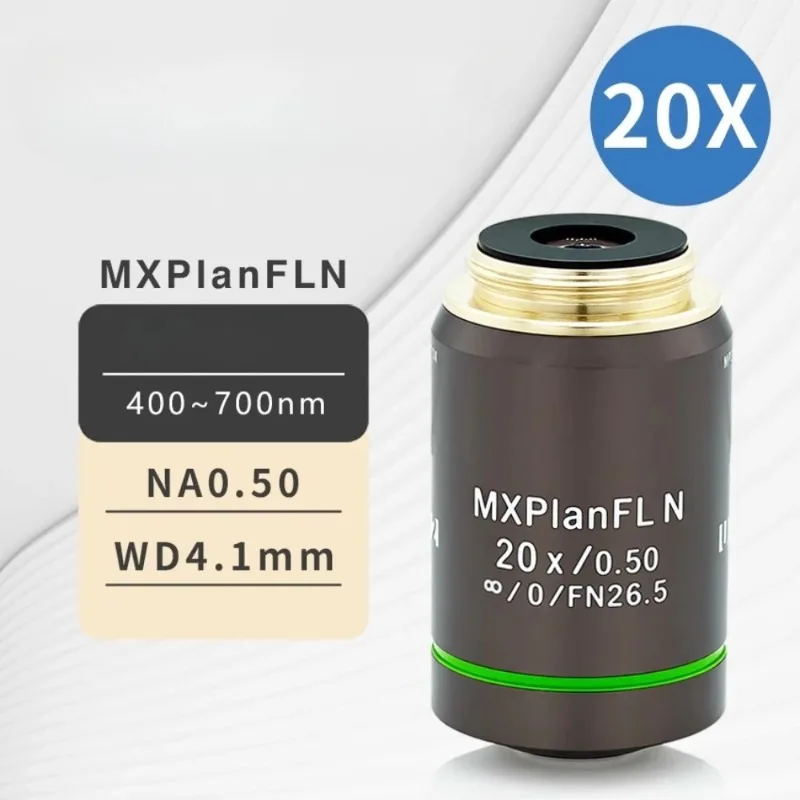 20X Metallographic Flat Field Apochromatic Infinite Distance DIC Objective Lens with Large Numerical Aperture for Microscope