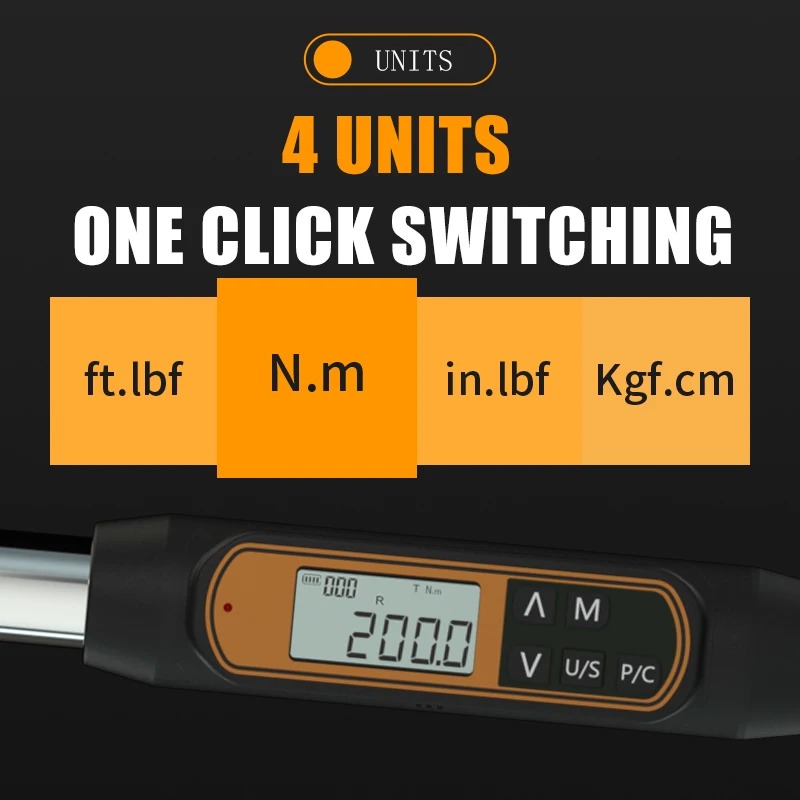 Digital Torque Wrench 3/8 1/2 Inch 340Nm High Precision for Car accessories Tools with Buzzer & LED Notification for Auto