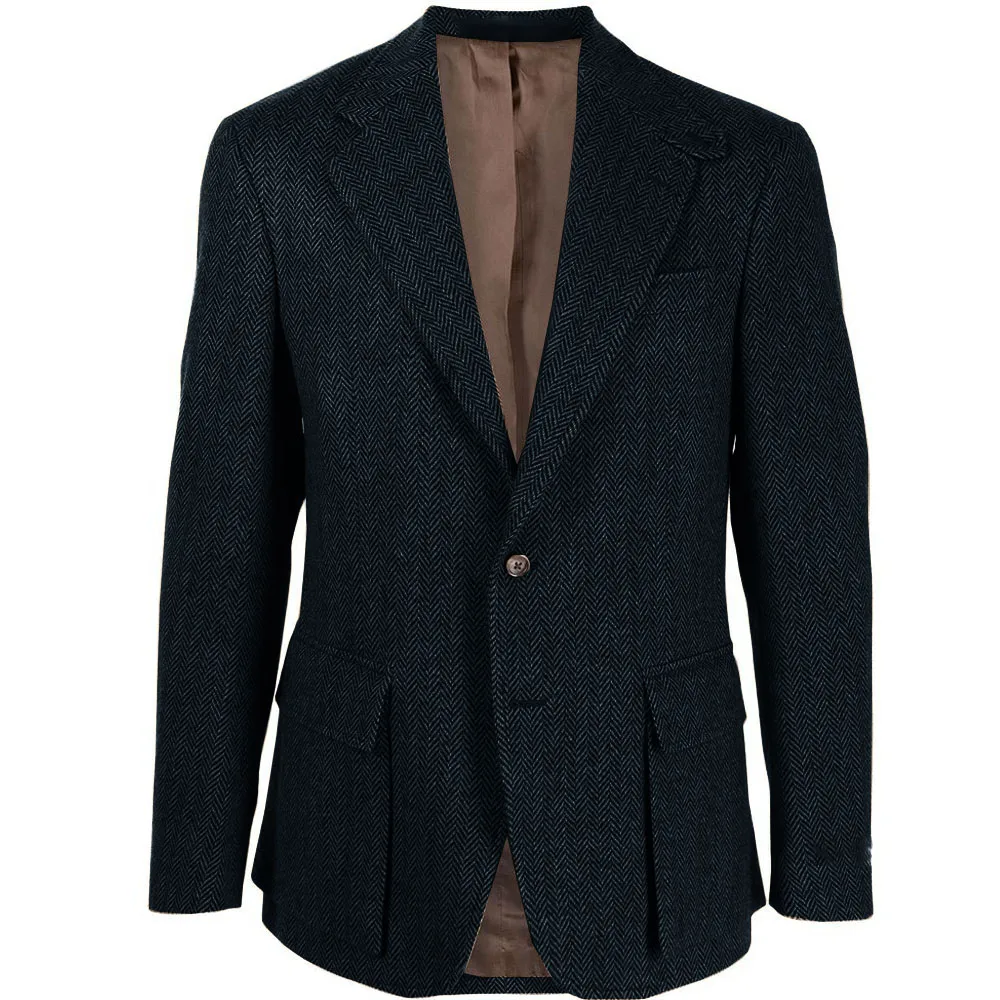 Elegant Man Dress Jackets Men Suit Men\'s New Herringbone Jacket Business Casual Single Breasted Jacket New in Suits and Blazers