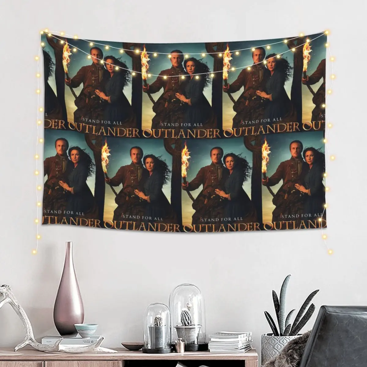 Jamie Fraser Outlander Tapestry Hippie Wall Hanging Aesthetic Home Decor Tapestries for Living Room Bedroom Dorm Room
