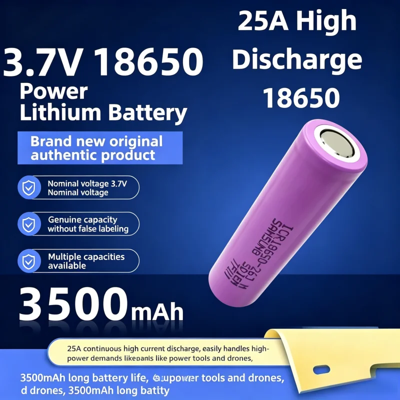 

3500mAh 18650 Power Cell High Discharge Current for E-Bikes, Self-Balancing Scooters and Energy Storage Equipment Stable Output