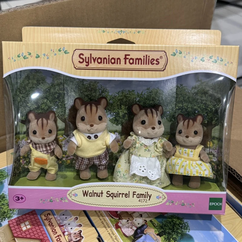 Anime Sylvanian Families Figures Highbranch Giraffe Family Baby Set Doll Figrues Room Ornaments Birthday Flocking Toy Gift